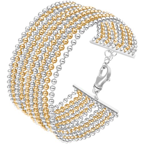 Bracelets Bracelet Deux Couleurs Argent Doré Manchette Large Chaines - Orusbijoux - Modalova