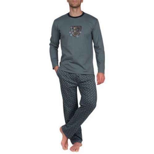 Pyjamas / Chemises de nuit Pyjama long col rond en pur coton peigné - Mariner - Modalova