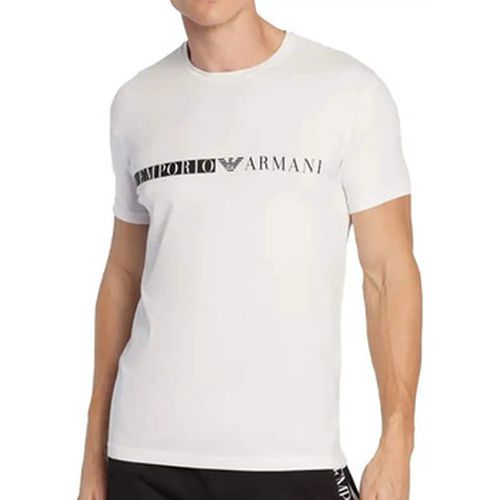 T-shirt Biały Slim Fit - Emporio Armani - Modalova