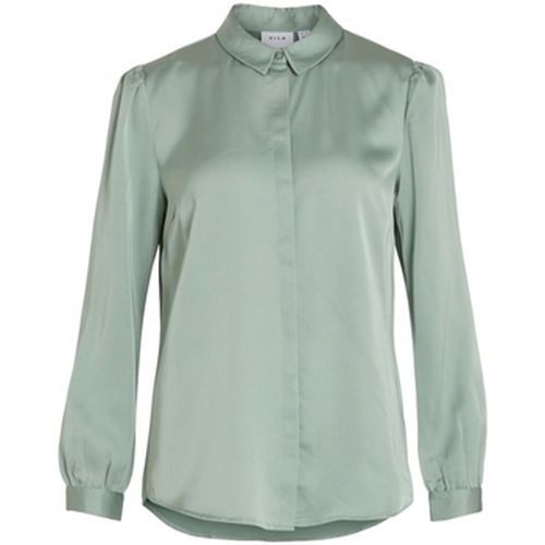 Blouses Shirt Ellette Satin L/S - Green/Milieu - Vila - Modalova