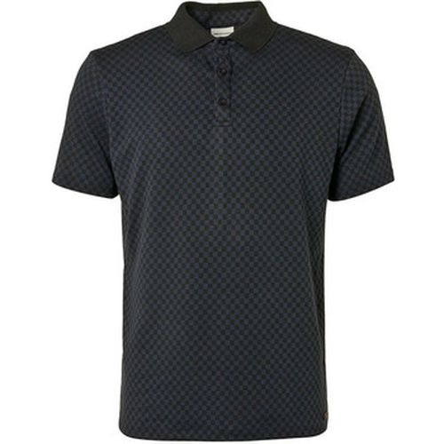 T-shirt Polo à Motif Bloqué Noir Marine - No Excess - Modalova