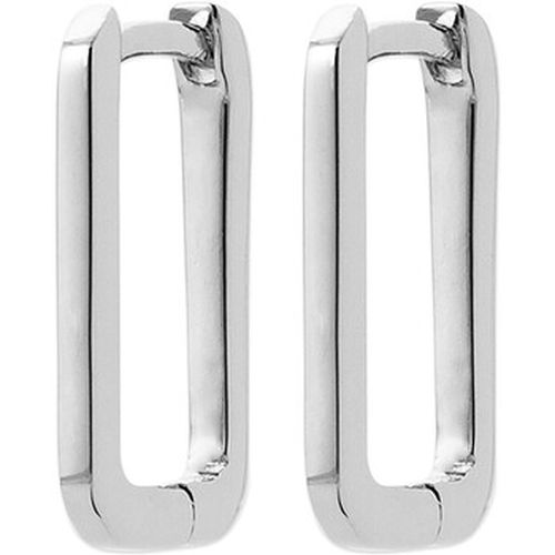 Boucles oreilles Créoles rectangulaires argent - Brillaxis - Modalova