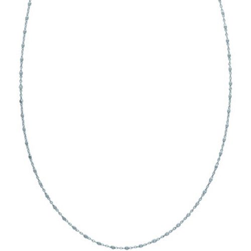 Collier Chaîne maille fantaisie perles plates argent 45cm - Brillaxis - Modalova