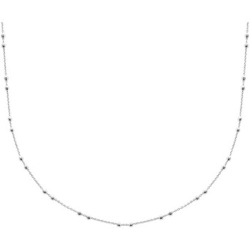 Collier Chaîine maille forçat perles argent rhodié 42cm - Brillaxis - Modalova