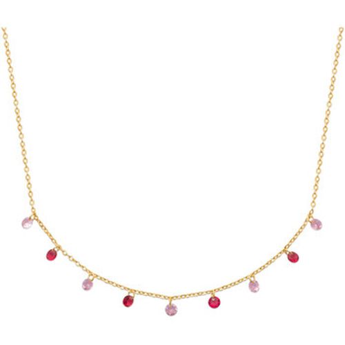 Collier Collier perles de verres camaïeu rose plaqué or - Brillaxis - Modalova