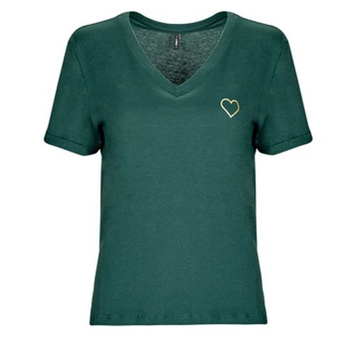 T-shirt ONLKITA S/S V-NECK HEART TOP BOX CS JRS - Only - Modalova