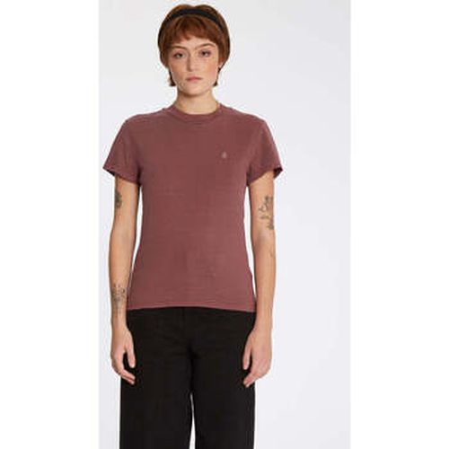 T-shirt Camiseta Chica Solid Stone emb Tee Burgundy - Volcom - Modalova