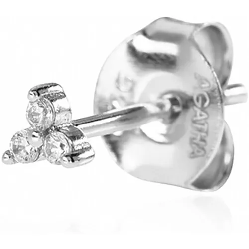 Boucles oreilles Piercing puce Minpunta argent 3 oxydes - Agatha Ruiz de la Prada - Modalova