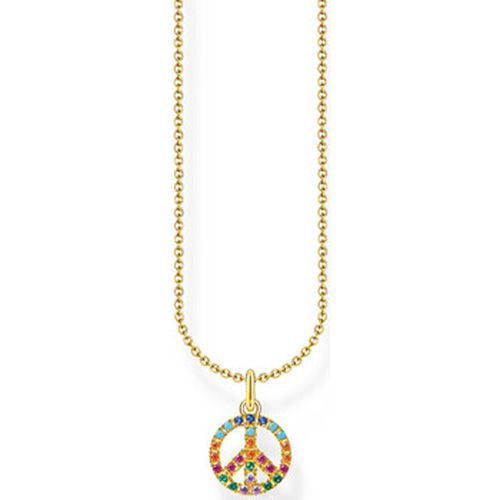 Collier Collier argent doré symbole Peace multicolore - Thomas Sabo - Modalova