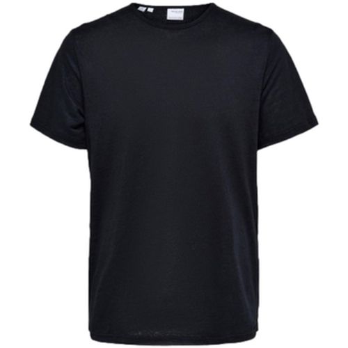 T-shirt T-Shirt Bet Linen - Black - Selected - Modalova