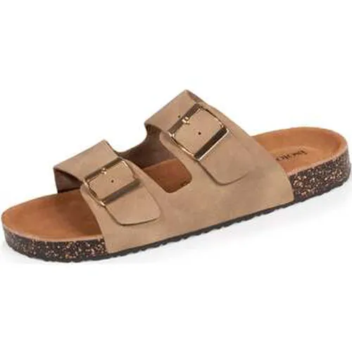 Sandales Mules sandales Double Bride Taupe - Isotoner - Modalova