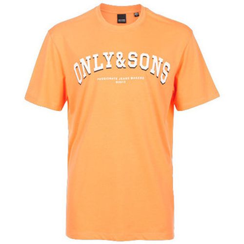 T-shirt TEE SHIRT ONSLOGO REG SPRING SS - PAPAYA - M - Only & Sons - Modalova