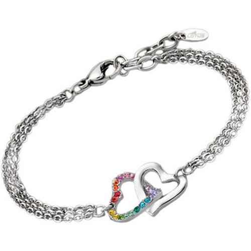 Bracelets Bracelet acier 2 coeurs pierres multicolores - Lotus - Modalova