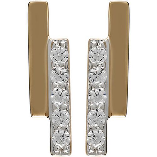 Boucles oreilles Boucles d'oreilles barrette or bicolore diamants - Brillaxis - Modalova