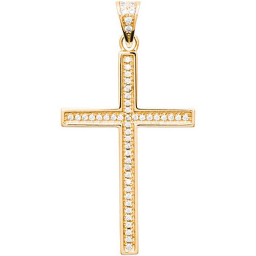 Pendentifs Pendentif croix plaqué or oxydes - Brillaxis - Modalova