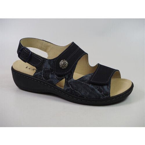 Sandales 1019587 sandale compensée double velcro navy - Longo - Modalova