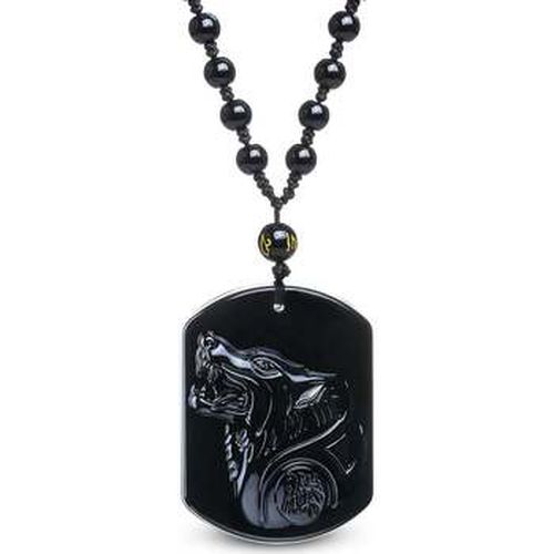 Collier Collier Loup en Obsidienne Noire - Karma Yoga Shop - Modalova