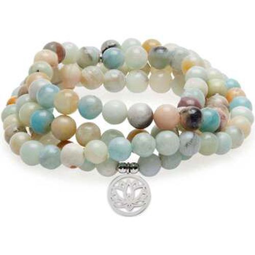 Bracelets Bracelet Mala "Lotus" de 108 perles en Amazonite - Karma Yoga Shop - Modalova