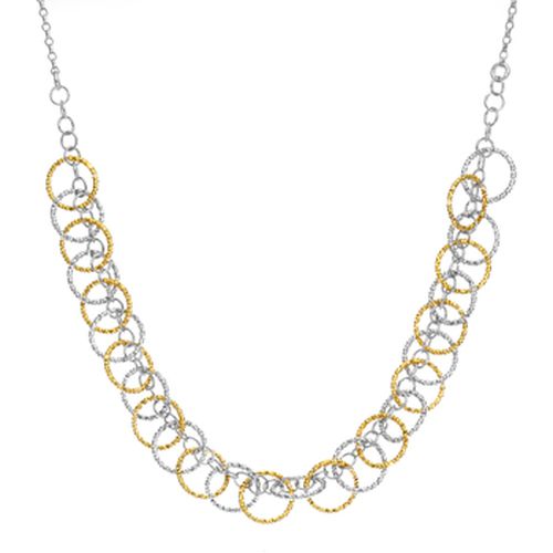 Collier Collier Argent Doré Bicolore Cercles Multiples - Orusbijoux - Modalova