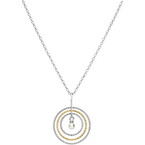 Collier Collier En Argent Doré Bicolore 3 Cercles Avec Perle - Orusbijoux - Modalova