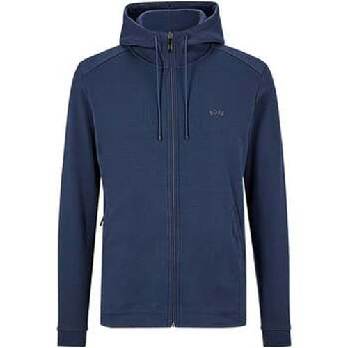 Polaire Sweat zippé à capuche marine en coton bio - BOSS - Modalova