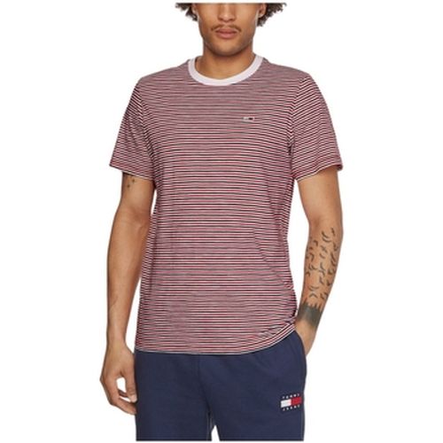 T-shirt T Shirt raye Tommy Jeans Ref 57334 xnl deep crimson stripe - Tommy Hilfiger - Modalova