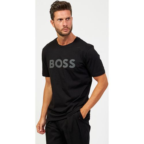 T-shirt T-shirt en coton avec logo contrasté - BOSS - Modalova