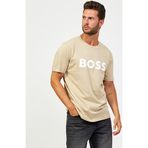 T-shirt T-shirt en coton avec logo contrasté - BOSS - Modalova