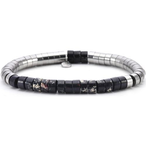 Bracelets Bracelet Acier Perles Heishi 6mm Jaspe -Large-20cm - Sixtystones - Modalova
