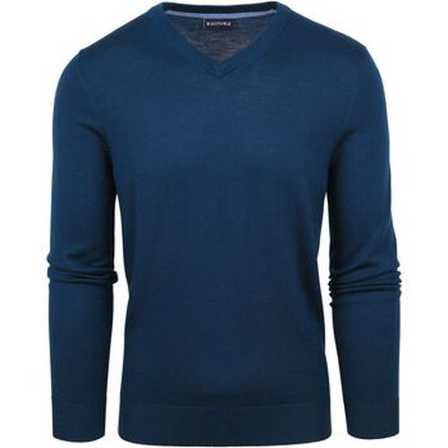 Sweat-shirt Pull Merino Col V Indigo Blue - Suitable - Modalova