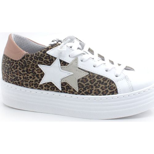 Bottines Sneaker Queen Low Platform Leopard White Pink 2SD3442 - Balada - Modalova