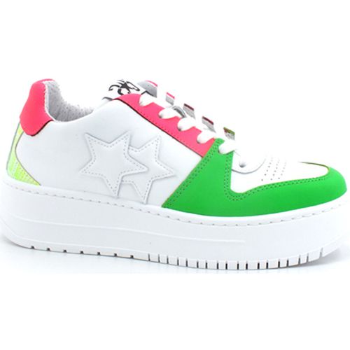 Bottines Sneaker Queen Low Platform White Pink Fluo Green 2SD3493 - Balada - Modalova