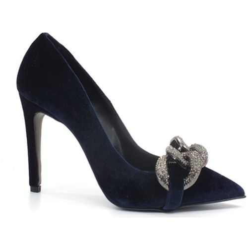 Chaussures Dècolletè Velluto Tacco Catena Blue 1502 - Divine Follie - Modalova