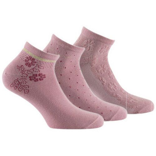 Chaussettes Lot de 3 paires d'ultra courtes motif fleurs en coton - Kindy - Modalova