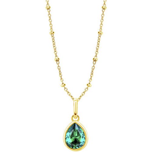 Collier Collier Silver Solitaire doré et goutte verte - Lotus - Modalova