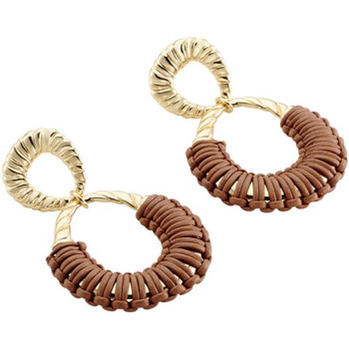 Boucles oreilles Boucles d'oreilles Twiggy dorées cuir marron - Agatha Ruiz de la Prada - Modalova