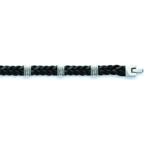 Bracelets Bracelet cuir noir et acier - Brillaxis - Modalova