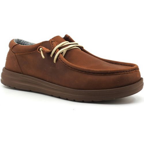 Chaussures Wally Leather Sneaker Vela Uomo Brown 40175-255 - HEY DUDE - Modalova