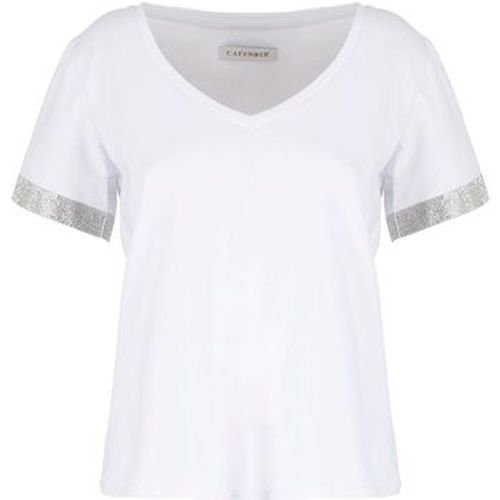 Robe CAFENOIR T-Shirt Maglia Scollo V Brillantini Bianco JT6490 - Café Noir - Modalova