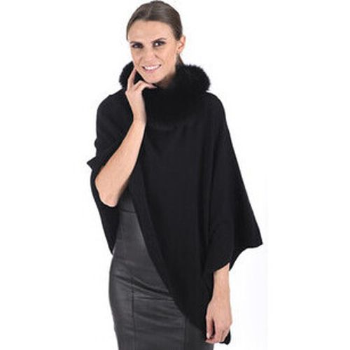 Manteau Poncho cachemire et renard -042642 - Lea Clement - Modalova