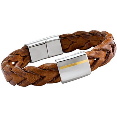 Bracelets Bracelet Artemis Acier Cuir marron Bande Or 750/1000 - Jourdan - Modalova