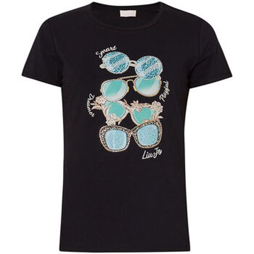 T-shirt T-shirt avec imprimé sunglasses et strass - Liu Jo - Modalova