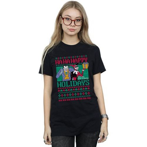 T-shirt Joker And Harley Quinn Ha Ha Happy Holidays - Dc Comics - Modalova