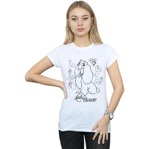 T-shirt Lady And The Tramp Collage Sketch - Disney - Modalova