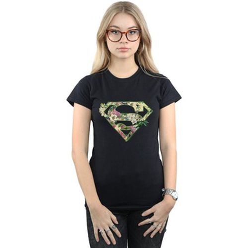 T-shirt Supergirl Floral Shield - Dc Comics - Modalova
