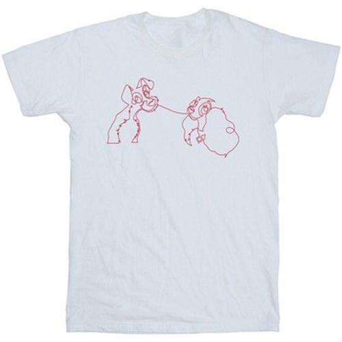 T-shirt Lady And The Tramp Spaghetti Outline - Disney - Modalova