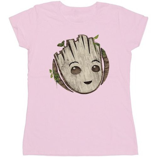 T-shirt I Am Groot Wooden Head - Marvel - Modalova