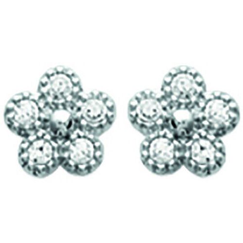 Boucles oreilles Boucles d'oreilles argent rhodié Fleur OZ - Brillaxis - Modalova