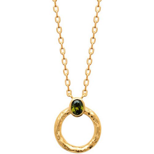 Collier Collier plaqué or anneau perle verte - Brillaxis - Modalova