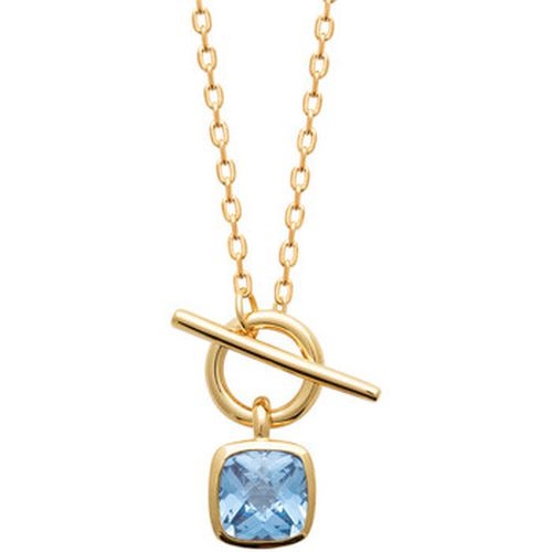 Collier Collier plaqué or anneau barré OZ bleu - Brillaxis - Modalova